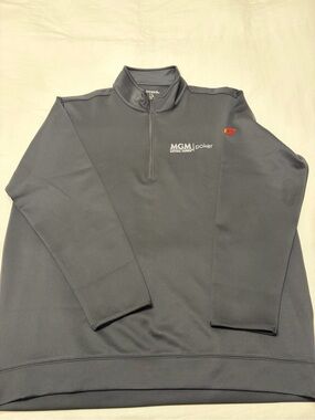 Antigua Black Pullover with White Logo